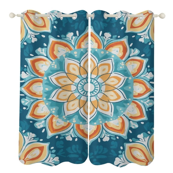 Bohemian Mandala (61) 2 Panels 3D Printing Pattern Curtain for Bedroom Living Room Kitchen Window Decoration Home