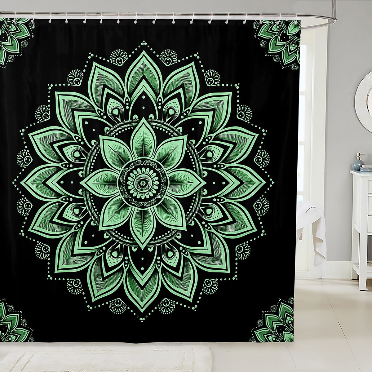 Bohemian Mandala Bath Curtain Aesthetic Floral Shower Curtain For Girls bohemian-mandala-bath-curtain-aesthetic-floral-shower-curtain-for-girls