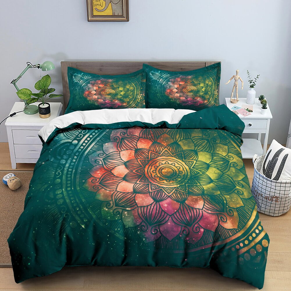 Bohemian Mandala King Duvet Cover Boho Ethnic Style Bedding Set Modern
