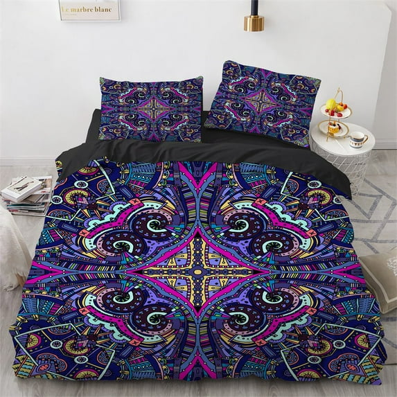 Bohemian Mandala King Duvet Cover Boho Style Flower Bedding Set Adults Exotic Nordic Floral 2/3pcs Polyester Quilt Cover