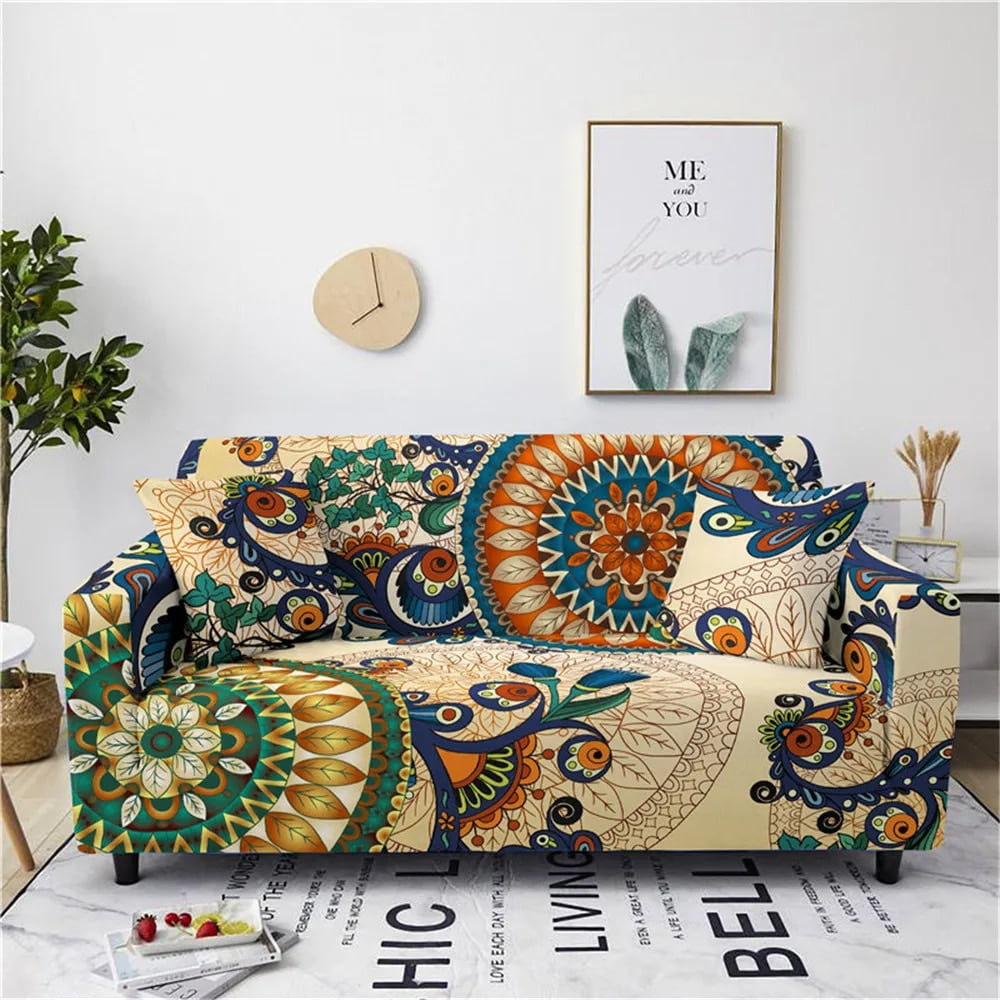 Bohemian Mandala Printed Stretch Couch Covers Slipcovers Ethnic Flowers Sofa Cover Protector 1 2 3 4 Seaters Fundas Para sofas Walmart