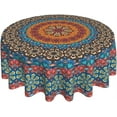 thumbnail image 1 of Bohemian Mandala Round Tablecloth 60 Inch Colorful Indian Boho Table Clothes Rustic Modern Art Waterproof Reusable Circle Table Cover for Picnic Party Dining Room Home Decor, 1 of 6