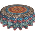 thumbnail image 1 of Bohemian Mandala Round Tablecloth 60 Inch Colorful Indian Boho Table Clothes Rustic Modern Art Waterproof Reusable Circle Table Cover for Picnic Party Dining Room Home Decor, 1 of 6