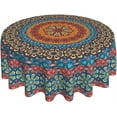 thumbnail image 1 of Bohemian Mandala Round Tablecloth 60 Inch Colorful Indian Boho Table Clothes Rustic Modern Art Waterproof Reusable Circle Table Cover for Picnic Party Dining Room Home Decor, 1 of 6