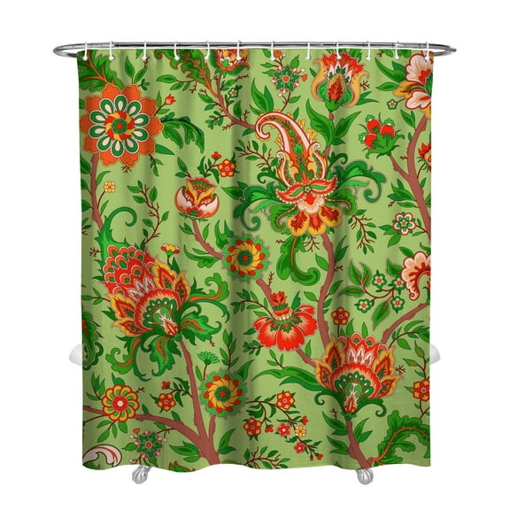 Bohemian Mandala Shower Curtain 72x84 Inches Waterproof Quick-Dry Bathroom Decor - Colorful Retro Geometric Pattern with Rust-Resistant Grommets & 12 Hooks Included