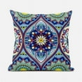 thumbnail image 1 of Bohemian Mandala Vector Indoor/Outdoor Pillow in Blue Pink White Yellow 18x18, 1 of 5