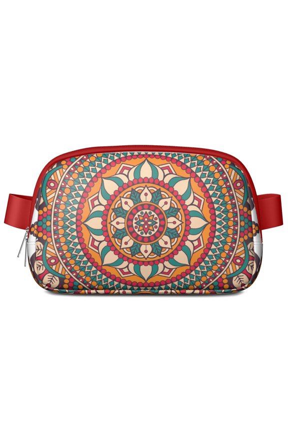 Bohemian Mandala Waist Bag – Folk Style Fanny Pack with Exotic Abstract Pattern, Zen Meditation & Ethnic Charm