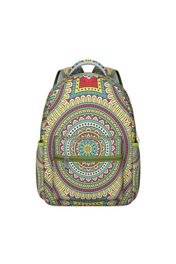 Bohemian Mantra Premium Leather Backpack - Luxurious & Durable Bookbag for Work & Travel, Large Capacity Laptop Backpack, Great Gift for Professionals