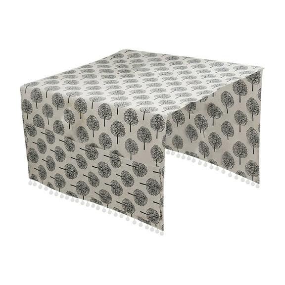 Bohemian Mediterranean Style Appliance Cover - Linen Fabric Dust Protector for Refrigerator, Washing Machine, Dryer, Microwave, Oven with Side Pockets, 3 Sizes Available