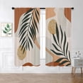 thumbnail image 1 of Bohemian Mid Century Boho Window Curtains 2 Panels Rod Pocket Palm Leaf Abstract Modern Bedroom Curtains Nature Arch Window Drapes Treatment Living Dining Room Home Decor 42W X 63L Inches, 1 of 6