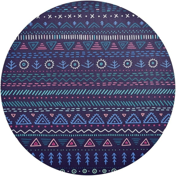 Bohemian Moroccan Style Round Placemat Set of 4, Non-Slip Heat Resistant & Waterproof Plate Pads for Dinner Table Table Placemats, 15.4 in Home Decor