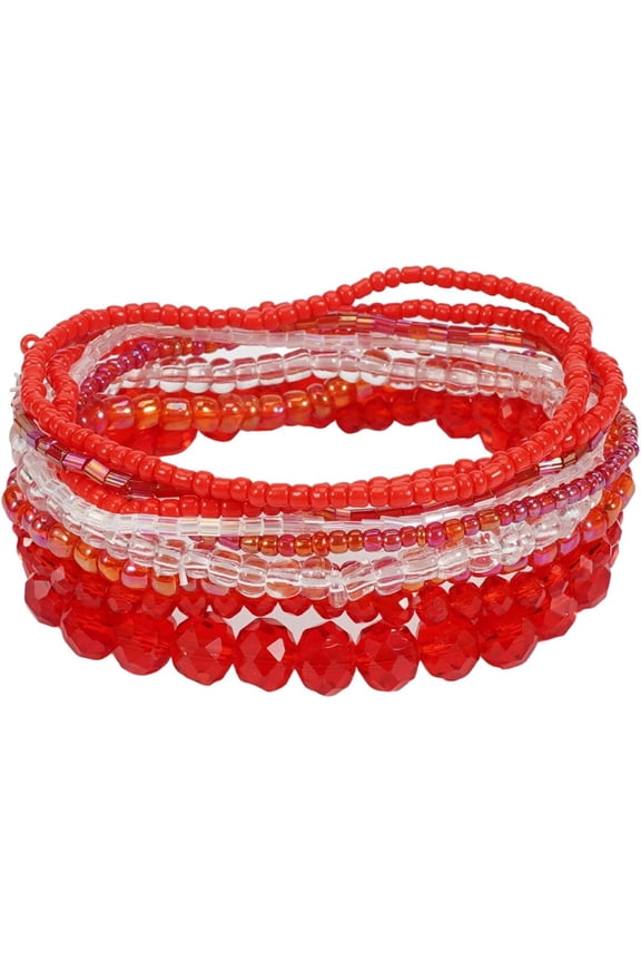 Bohemian Multilayer Stackable Seed Beaded Bracelets Colorful Glass Beads Strand Bangle Bracelet BFF Wristbands Bracelet for Women Summer Beach Hawaii Birthday Gifts