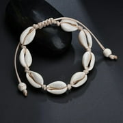 Bohemian Natural Sea Shell Charm Bracelets For Women Men Summer Sandy Beach Handmade String Rope Chains Bangle DIY Jewelry