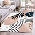 thumbnail image 1 of Bohemian Navy Washable Area Rugs 4'x6', Pink Tropical Palm Trees Plants Abstract Art Low Pile Throw Living Room Rug Non-Slip Sturdy Edge Binding Carpet for Indoor Entryway Bedside Kitchen, 1 of 9