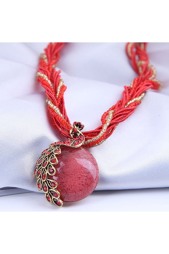 Bohemian Necklace Pendant Statement Accessories Rhinestone for Women Unique Fashionable Jewelry