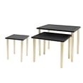 thumbnail image 1 of Bohemian Nesting Side Tables Set of 3 with Rattan Tops and Gold Metal Legs, 1 of 10
