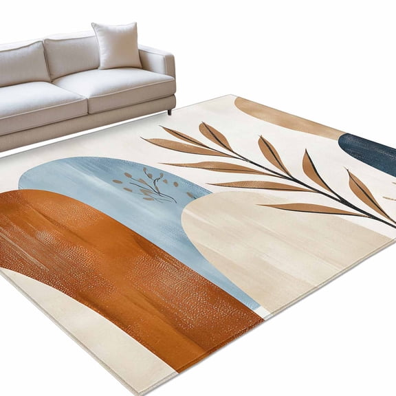 Abstract Wall Rug Beige Trunk Area Rug, Minimalist Abstract Tree Branches 3D Relief ...