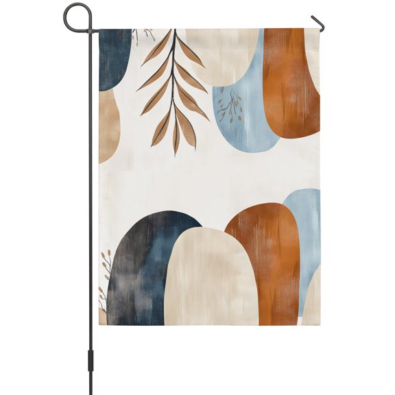 Bohemian Nordic Garden Flag 12x18 Inch Simple Colorful Abstract Leaves Double Sided Outdoor Garden Flags Welcome House Flag Decorative Yard Flags for Outside Holiday Decoration