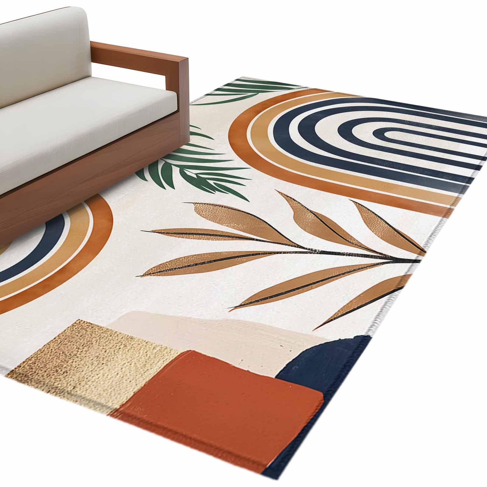 Rectangular Bohemian Rug Bohemian Nordic Large Area Rugs for Bedroom Living Room, Soft Non Slip ...