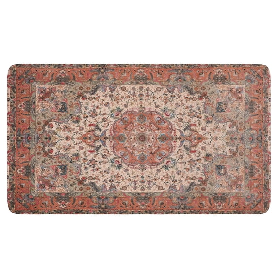 Bohemian Orange Carpet Welcome Doormat for Indoor/Outdoor Entrance Bohemian Orange Carpet Decoration Door Mat Kitchen Door Mat Bedroom Doormat 17x30 Inch