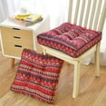 thumbnail image 1 of 'Bohemian Outdoor Patio Chair Seat Pads， Square Floor Pillow， Kitchen Chair Seat Cushion Pads， Meditation Yoga Seating Cushion for Home Kitchen Office Garden Patio， 19.7" x 19.7" x 3.9", 1 of 2