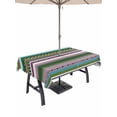 thumbnail image 1 of Bohemian Outdoor Tablecloth - 52x70 Inch Rectangle Dining Table Cover, Boho Modern Abstract Minimalist Paisley Green Waterproof Outdoor Table Cloth with Umbrella Hole & Zipper for Picnic/Patio/Party, 1 of 7