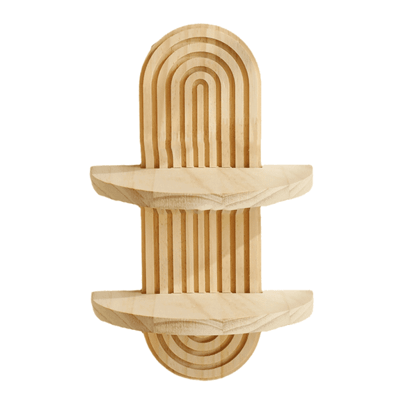 Bohemian Oval Thread Solid Wood Wall Shelf Wooden Wall-Mounted for Living Room Decoration A,1 * Shelves,As Shown