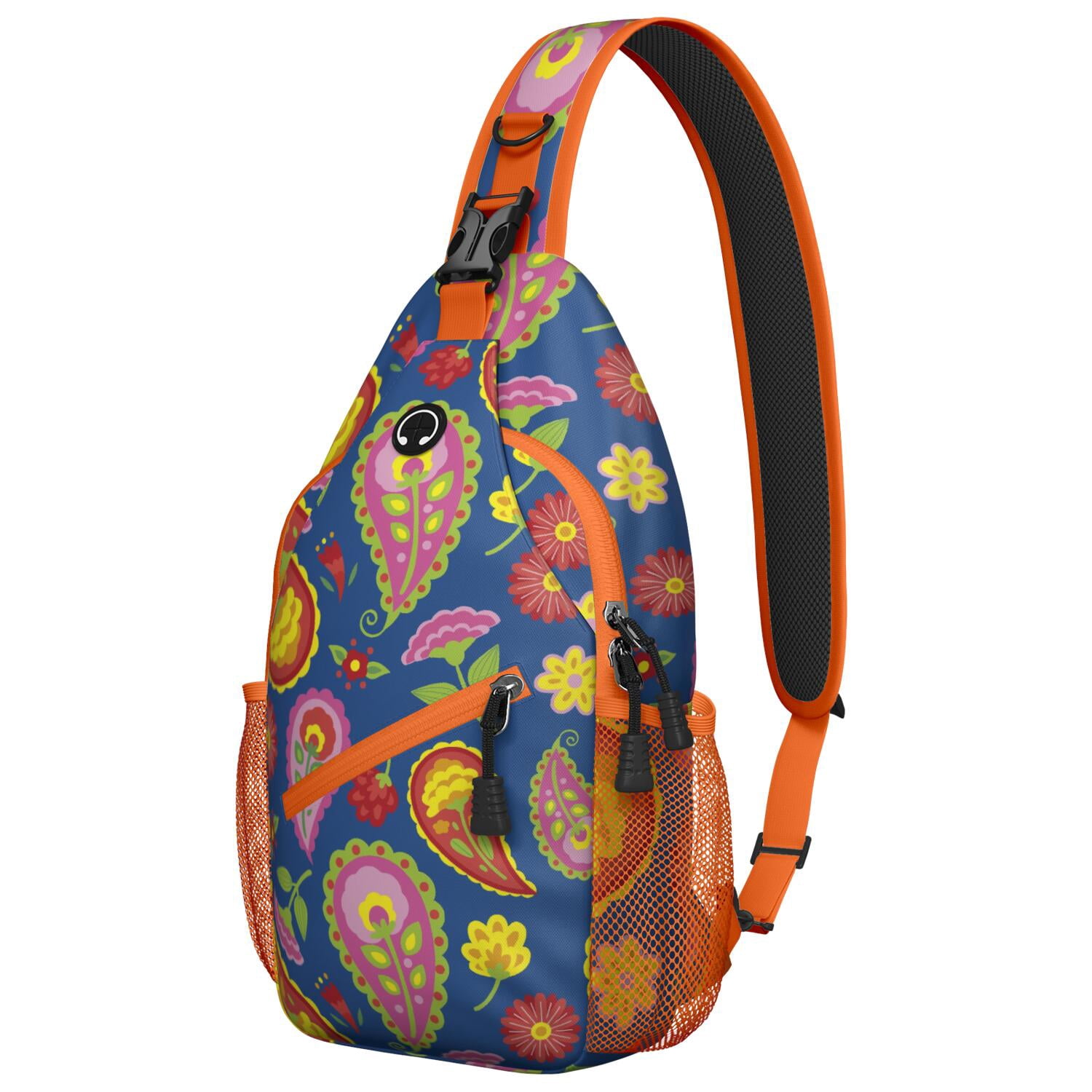 Multicolor Floral Sling Backpack - Women\'s Bag Vintage Floral Sling Backpack: Retro Twill Crossbody Bag - Etsy main image 2