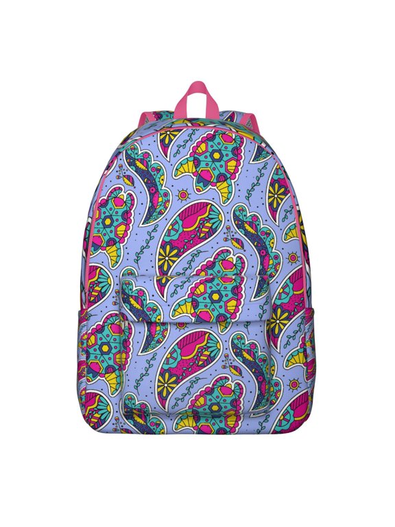 Bohemian Paisley Mandala Travel Backpack for Women, Retro Floral Ethnic Pattern School Bookbag, Artistic Canvas Daypack