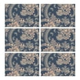 thumbnail image 1 of Bohemian Paisley Placemats Set of 6, Durable Flax Linen Heat Resistant Wrinkle Free Featuring Colorful Vintage Floral and Artistic Chic Mandala Decor, 1 of 5
