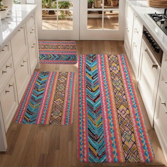 Picture of Black Bohemian Lines Blackout Curtains, Abstract Twisted Geometric ...