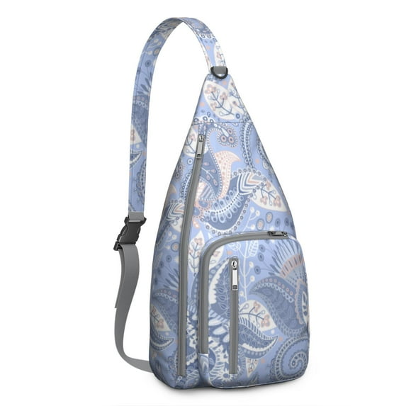 Bohemian Paisley Sling Backpack - Vintage Ethnic Floral Print Crossbody Bag, Lightweight Multi-Pocket Travel Pack for Festival & Daily Commute