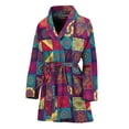 thumbnail image 1 of Bohemian Patchwork Pattern Women Bathrobe One Size Univeral Fits, Bohemian Mandala Yoga Boho Fashion Lightweight Plush Fleece Long Robe For Women, 1 of 3