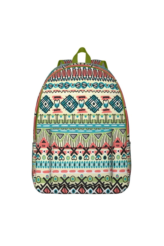 Bohemian Pattern Backpack for Adults, Large Capacity Boho Style Bookbag with Front Zipper Pocket, School Backpack for Students, Commute, Travel, College, Great Gift