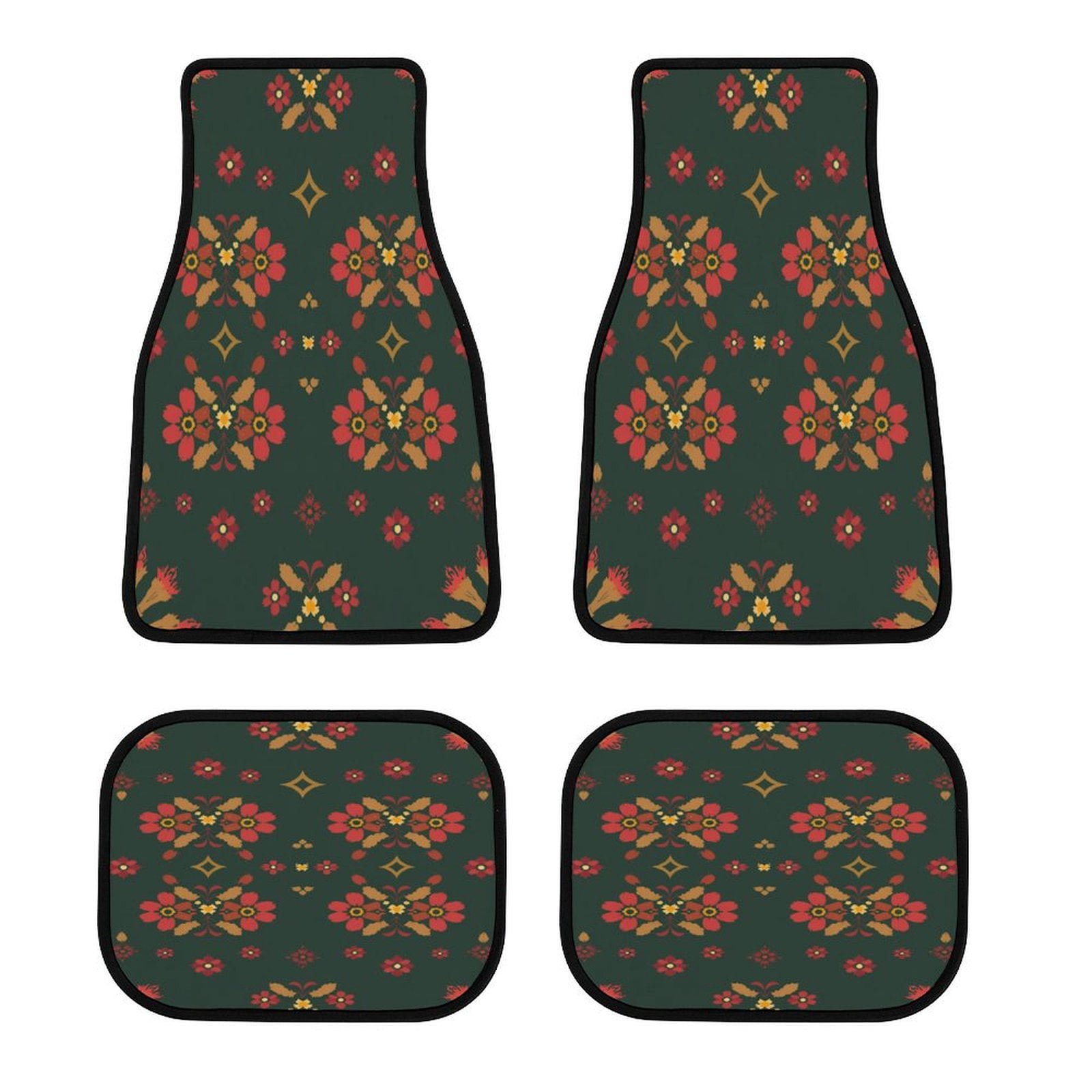 Bohemian Pattern Car Floormat Heavy Duty Front Rear Floor Mats Carpet