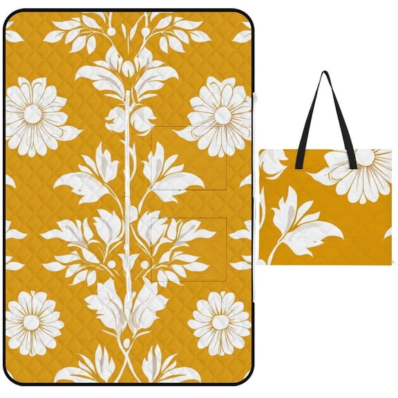 Bohemian Pattern Outdoor Picnic Blanket, Foldable Waterproof Beach Mat, Portable Beach Blanket for Beach Camping, Hiking, Family Concerts