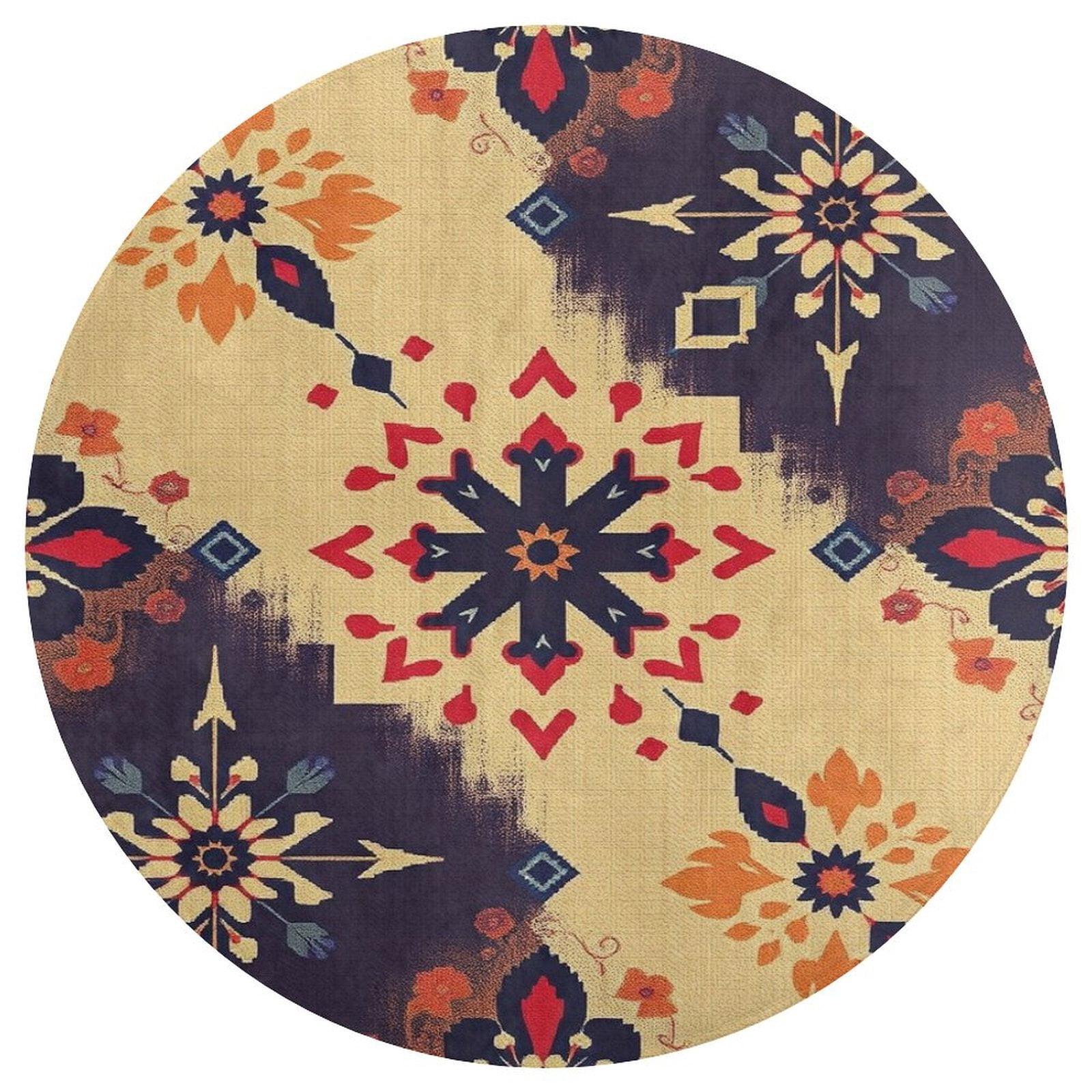 Bohemian Pattern Round Area Rug Floor Carpets Washable Indoor Floor ...