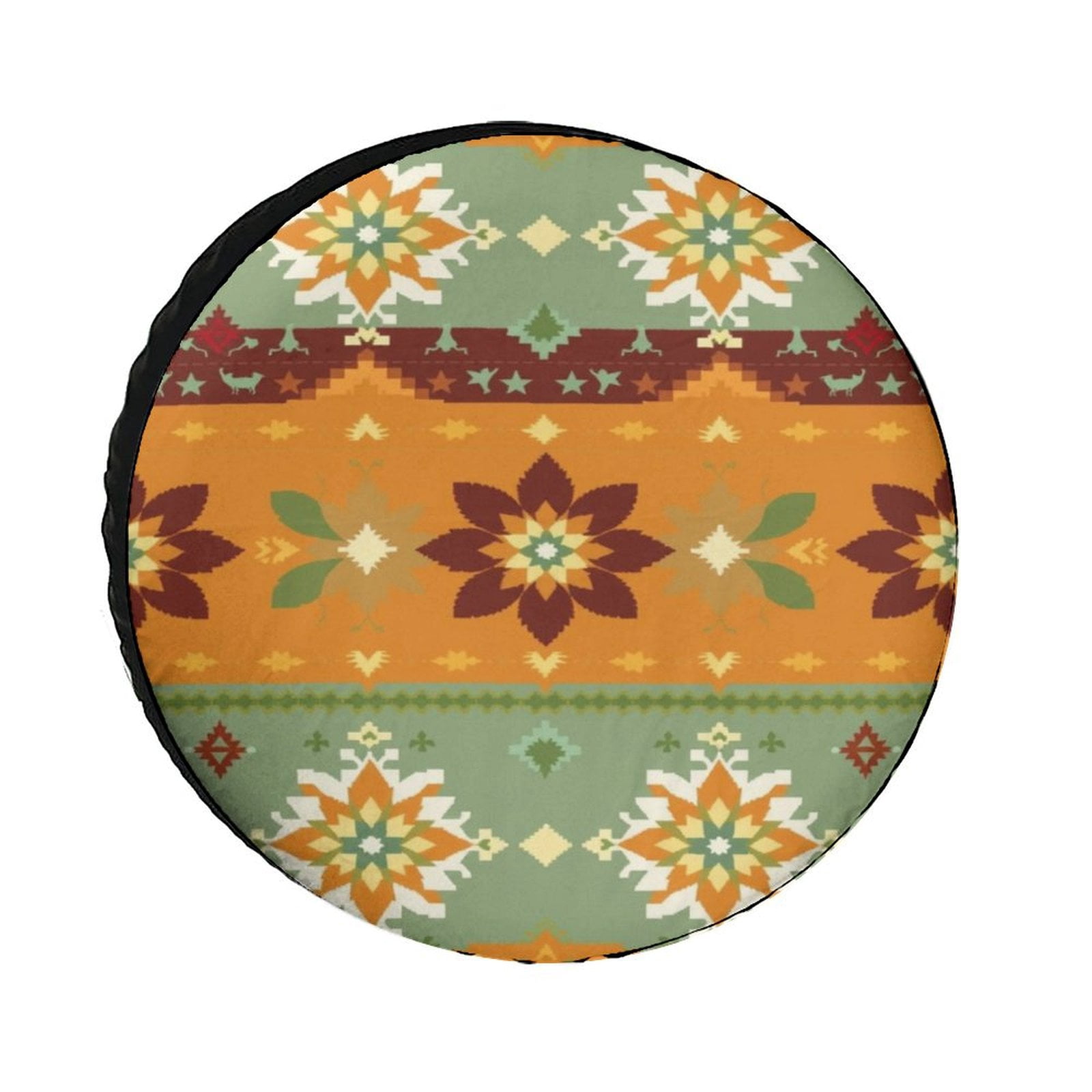 LOJAOGON Hippie Flower Spare Tire Cover - 17 Inch Dust-Proof Wheel Protector For SUV, Trailer, RV, Truck 1 thumbnail image