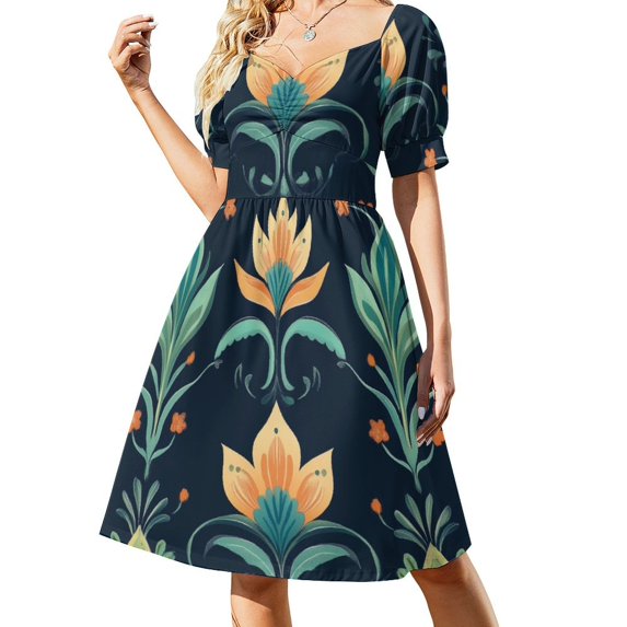 Bohemian Pattern Summer Dresses for Women Beach Boho