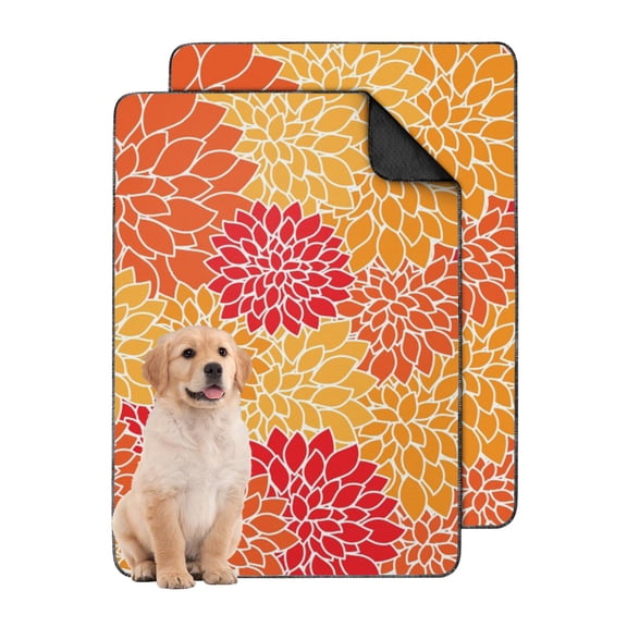 Bohemian Pattern Washable Crate Pad, Large 24x36 Inch Reusable Housebreaking Mat with Stay-Put Backing, Highly Absorbent Dog Mat for Kennel Interiors