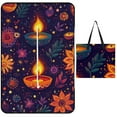 thumbnail image 1 of Bohemian Pattern Waterproof Picnic Blanket with Foldable Zipper, Suitable for Outdoor Use, Suitable for Travel, Camping, Beaches, Parks, Grasslands, Picnic Blanket Accessories, 1 of 8