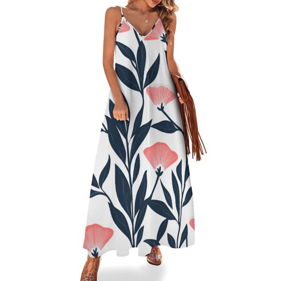 Bohemian Pattern Women's Summer Dresses 2025 Beach Casual Sleeveless Floral Print Tank Loose Sundress