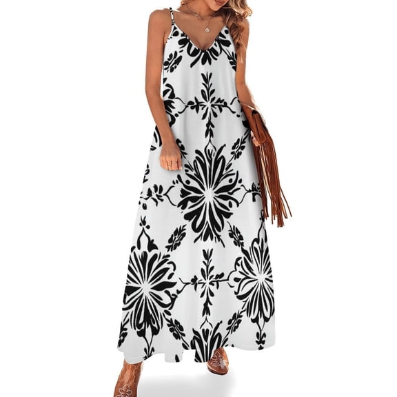 Bohemian Pattern Women's Summer Dresses 2025 Beach Casual Sleeveless Floral Print Tank Loose Sundress