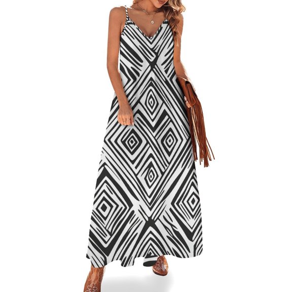 Bohemian Pattern Women's Summer Dresses 2025 Beach Casual Sleeveless Floral Print Tank Loose Sundress