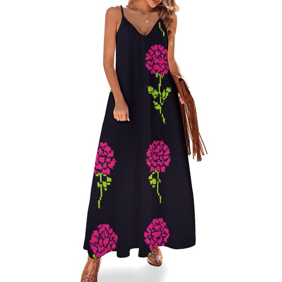 Bohemian Pattern Women's Summer Dresses 2025 Beach Casual Sleeveless Floral Print Tank Loose Sundress