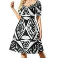 thumbnail image 1 of Bohemian Pattern Women's Summer Short Sleeve Casual Dresses Floral Party Dress, 1 of 7