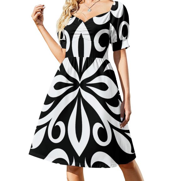 Bohemian Pattern Women's Summer Short Sleeve Casual Dresses Floral Party Dress