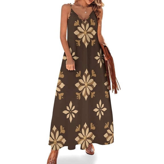 Bohemian Pattern Womens Summer Dresses Casual Sleeveless Tshirt Sundresses Vacation Beach Cover Up Dress