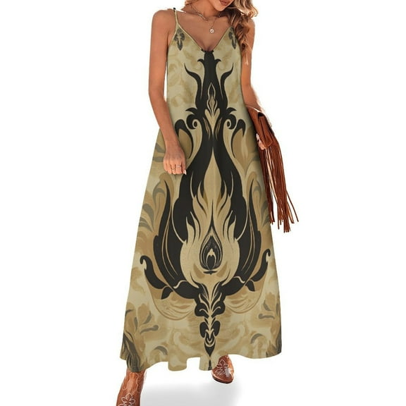 Bohemian Pattern Womens Summer Dresses Casual Sleeveless Tshirt Sundresses Vacation Beach Cover Up Dress