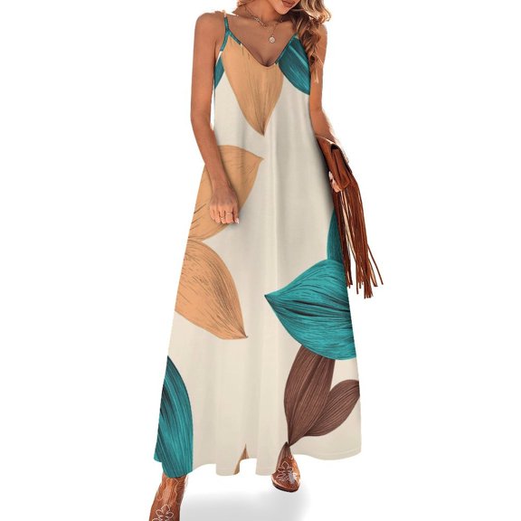 Bohemian Pattern Womens Summer Dresses Casual Sleeveless Tshirt Sundresses Vacation Beach Cover Up Dress